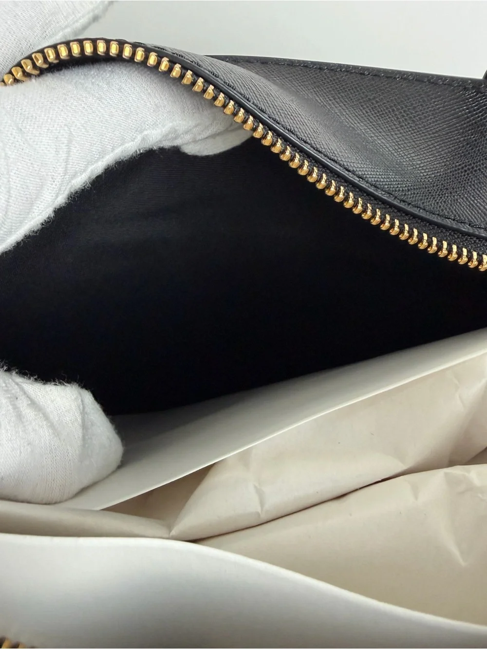 Tory Burch Black Leather Tote with Gold Logo